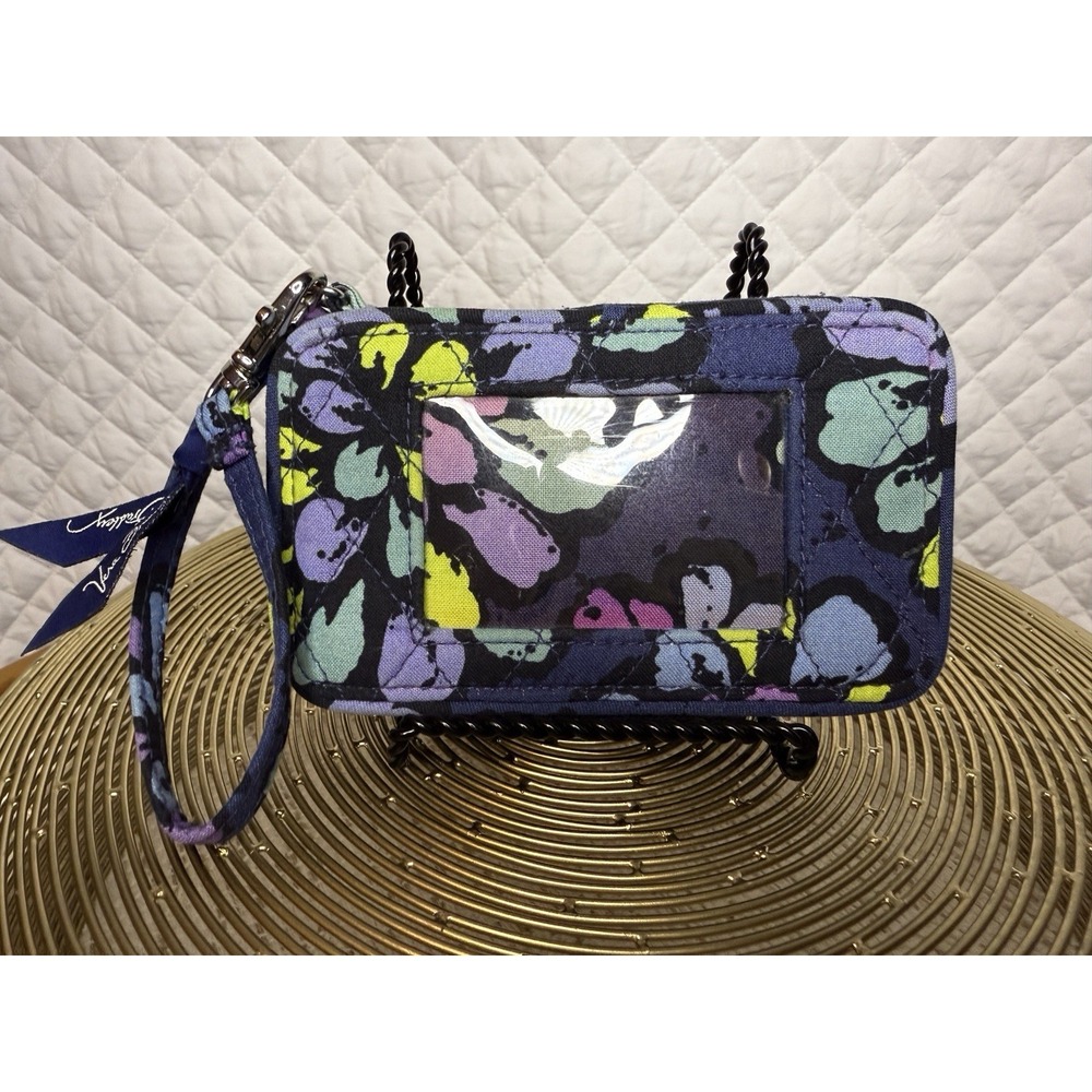 Vera Bradley Indigo Pop Tech Fest Wristlet Purse-ID Window/coin/card Wallet Mini